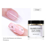 BORN PRETTY Polvo de acrílico transparente blanco rosado 10ml Extensión de la punta Polvo de polímero de uñas francés Acrílico Cepillo Cristal Contenedor de vidrio