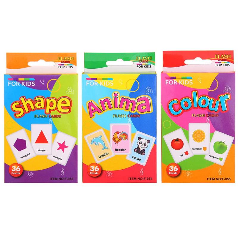 Niños Reconocimiento Color Forma Animal Tarjeta Didáctica Juguetes Educativos
