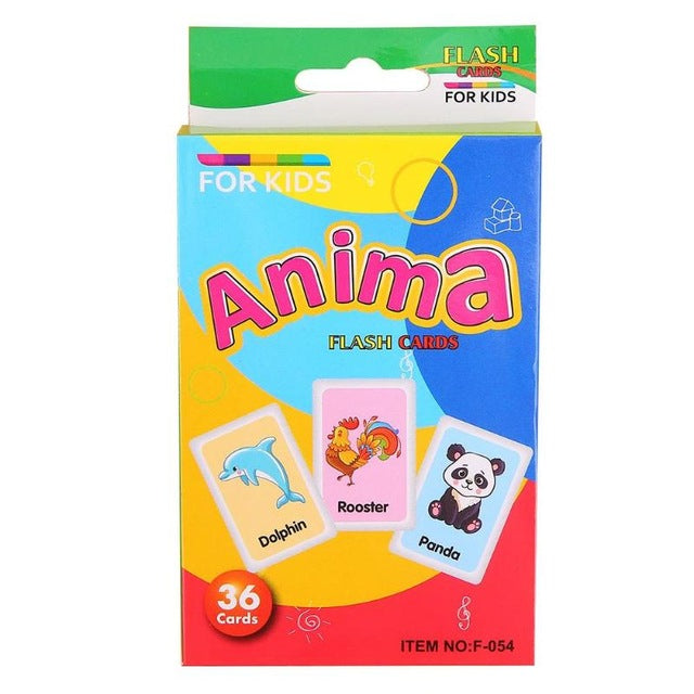 Niños Reconocimiento Color Forma Animal Tarjeta Didáctica Juguetes Educativos