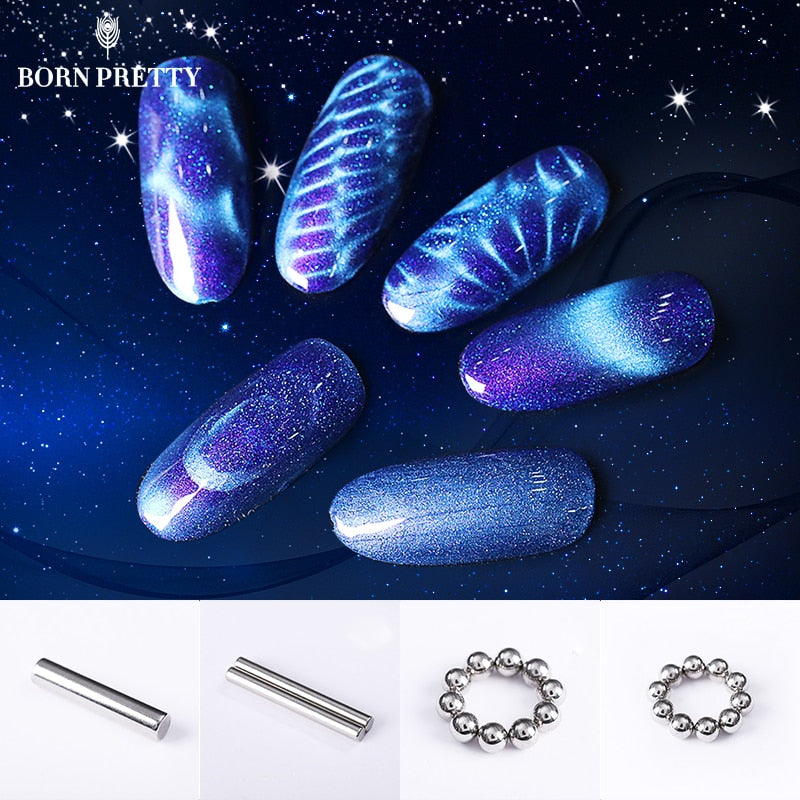 NACIDO BASTANTE magnética Palo Mixto Tamaño 3D Efecto ojo de gato Plate fuerte para la herramienta del arte del gel UV Esmalte de uñas
