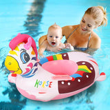 Animal de dibujos animados Bebé Asiento de la Piscina Anillo de Natación de Seguridad Inflable con Asa Agua Diversión Juguetes de la Piscina Entrenador de Ayuda Barco Flotador de Playa