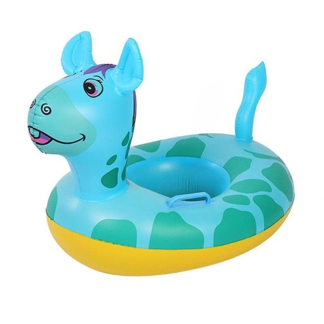 Animal de dibujos animados Bebé Asiento de la Piscina Anillo de Natación de Seguridad Inflable con Asa Agua Diversión Juguetes de la Piscina Entrenador de Ayuda Barco Flotador de Playa