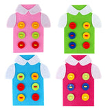 Niños bricolaje ropa hecha a mano de juguete creativo niños hilos de coser botones de montaje de dibujos animados rompecabezas niño aprendizaje educativo juguete