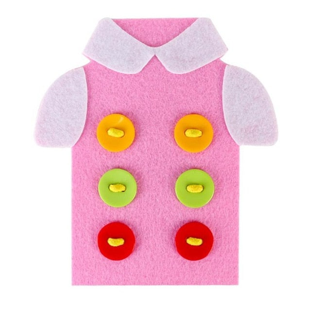 Niños bricolaje ropa hecha a mano de juguete creativo niños hilos de coser botones de montaje de dibujos animados rompecabezas niño aprendizaje educativo juguete